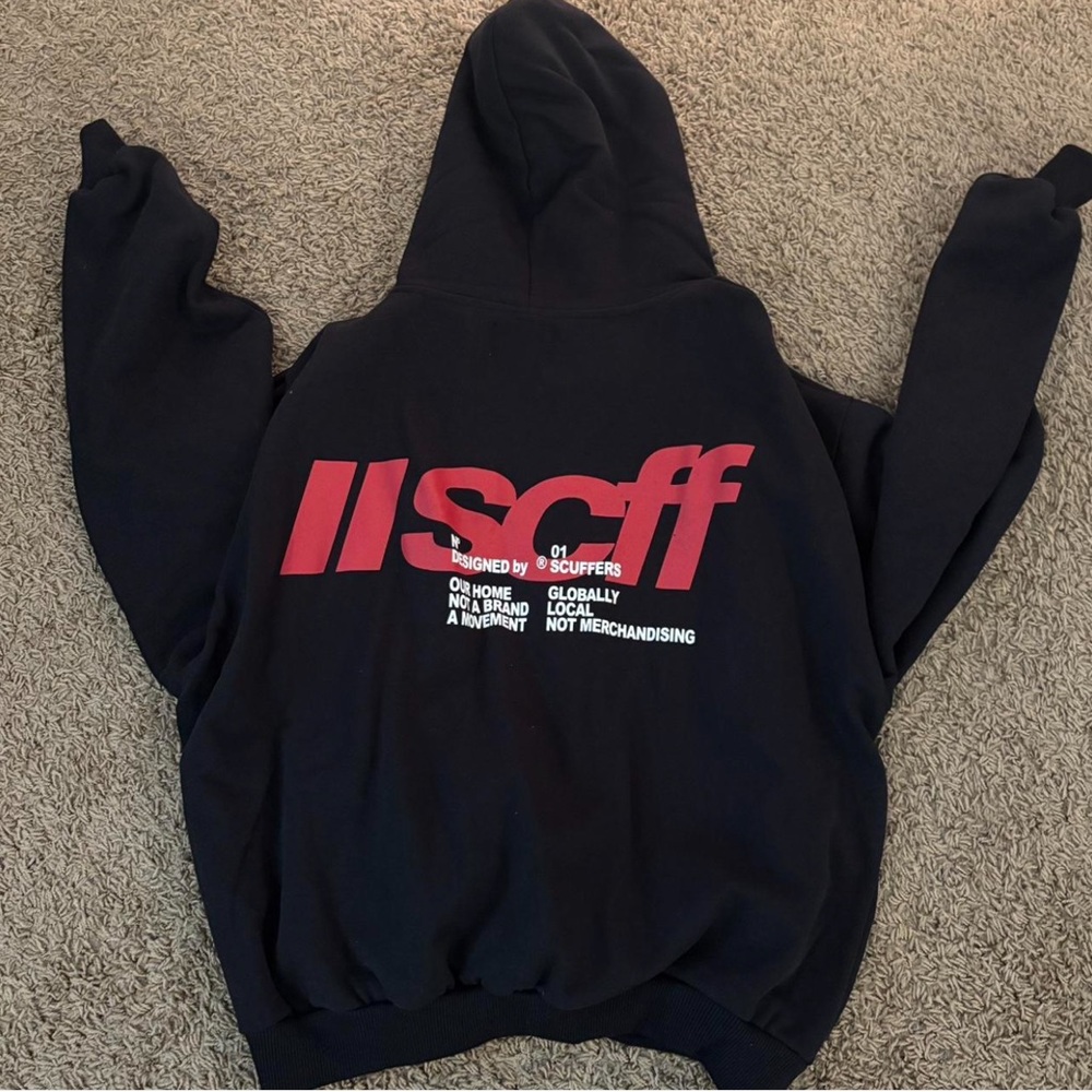 Black Hoodie with Red Graphic